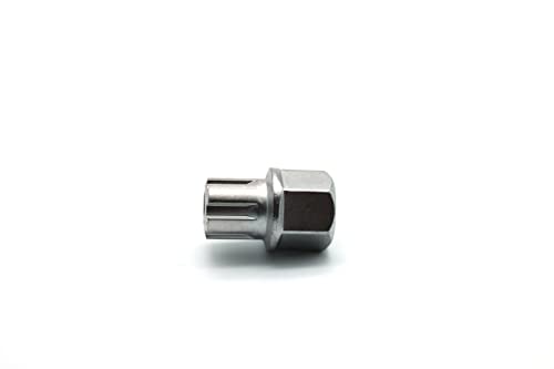 TEMO 51/6Pt Anti-Theft Wheel Lock Lug Nut Removal Socket Key for Vw Audi | Wheel Lock Nut Socket Adapter | Anti-Theft Screw Remover Repair Tool | Tyre Fitting, Garage Repair, Tire Change - size: 51/6PT