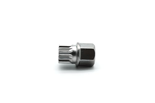 TEMO Abc5/16Pt Anti-Theft Wheel Lock Lug Nut Removal Socket Key for Vw Audi | Wheel Lock Nut Socket Adapter | Anti-Theft Screw Remover Repair Tool | Tyre Fitting, Garage Repair, Tire Change - size: ABC5/16PT