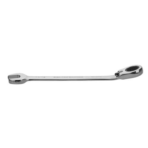 BLACK CANYON 11/16 Inch Ratchet Combination Wrench, 12-Point Box End & Hex Opening, Polished Steel Ratcheting Wrench with SAE & Metric Sizes - size: 11/16 Inch, style: Inch
