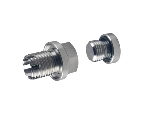 DEWHEL Stainless Steel M14.1-1.5 x 15mm Oversize Piggyback Oil Drain Plug Self Tapping Oil Pan Thread Repair Kit W/O-ring and Hexagonal Wrench