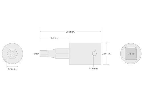 TEKTON 1/2 Inch Drive x T60 Torx Impact Bit Socket | SIB24260 - size: T60