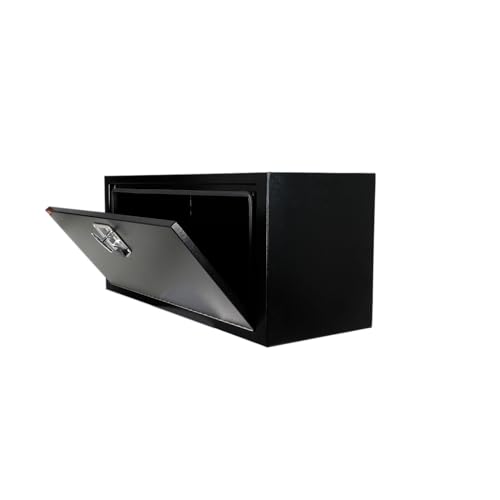 BLACKHORSE-RACING Black Steel Underbody Truck Tool Box with T-Handle Latch Smooth Surface Truck Tool Box for Underbed of Truck, Trailer, Rv 36"(L) x 14"(W) x 16"(H)-Black - size: 36" x 14" x 16"