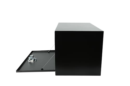 Steel Truck Tool Box,Tongue Box for Storage with Smooth Surface - Black | Steel Underbody Truck Tool Box with T-Handle Lock,Waterproof for Truck, Pickup, RV, Trailer 30" x 18" x 18" Inch - size: 30" x 18" x 18"