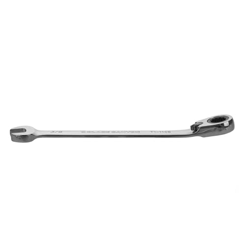 BLACK CANYON 3/8 Inch Ratchet Combination Wrench, 12-Point Box End & Hex Opening, Polished Steel Ratcheting Wrench with SAE & Metric Sizes - size: 3/8 Inch, style: Inch