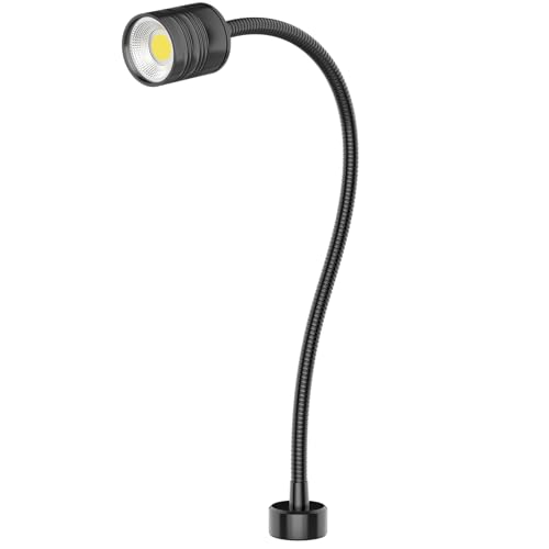 Led Magnetic Work Light 400mm Flexible Gooseneck lamp 500 Lumens 120 Volt for Sewing Machine Lathe Milling Drill Press Industrial Lighting