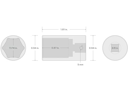 TEKTON 3/8 Inch Drive x 11/16 Inch Impact Socket | SID14017