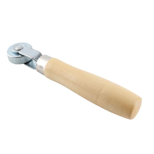 KIMISS Tire Patch Repair Tool for Car Wheel with Wooden Handle and Ball Bearing Roller - Middle Puncture Stitcher for Easy Tire Repair and Maintenance