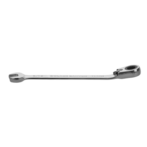 BLACK CANYON 5/16 Inch Ratchet Combination Wrench, 12-Point Box End & Hex Opening, Polished Steel Ratcheting Wrench with SAE & Metric Sizes - size: 5/16 Inch, style: Inch