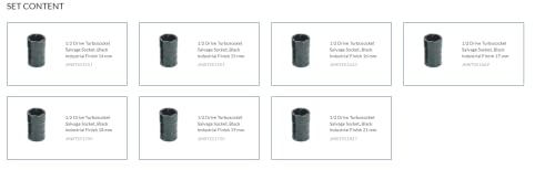 Williams TSMS5107 7-Piece Metric Turbo Socket Salvage Socket Set - size: 7 Piece