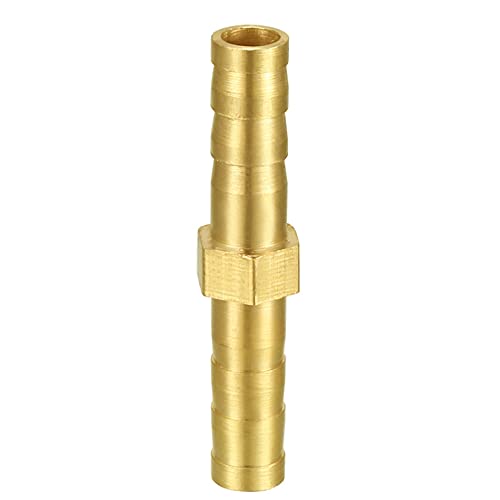 Joywayus 3/8" ID Hose Barb,Hex Union Brass Fitting Intersection/Split Brass Water/Fuel/Air with 6 Stainless Steel Clamps(Pack of 3) - size: 3/8 Inch, style: 3PCS