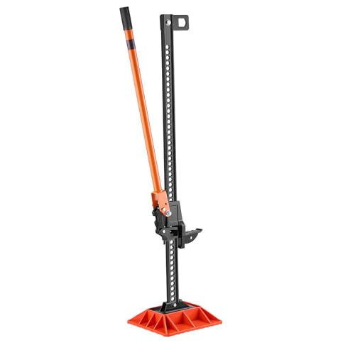 VEVOR Farm Jack with Base, 48" Utility High Lift Farm Jack, 3.18 Ton (7,000 lbs) Capacity Ratcheting Off Road Utility Jacks, Heavy-Duty Lift Jacks with 5.12"-42.5" Lifting Range for Tractor, Truck,SUV - size: 48 inch with Base