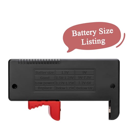 Battery Tester Checker, Universal Small Battery Tester for AAA AA C D 9V 1.5V, Button Cell Batteries Checker - Small Volt Checker for All Batteries - 1 Pack - size: 1