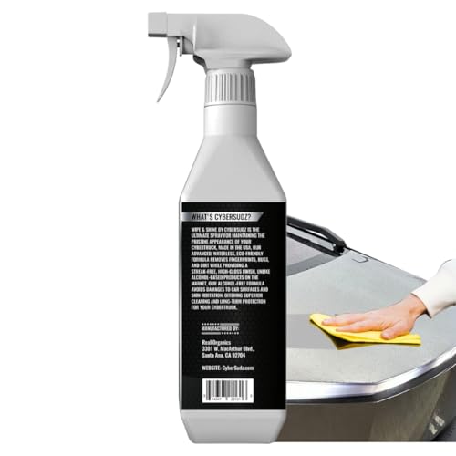 Waterless Stainless Steel Wash, Spot Cleaning For Tesla CyberTruck All Exterior Surfaces - Removes Fingerprints, Water Spots, Dirt & Bird Droppings. Made in USA, 17 Fl. Oz. - size: 17 Fl Oz (Pack of 1)