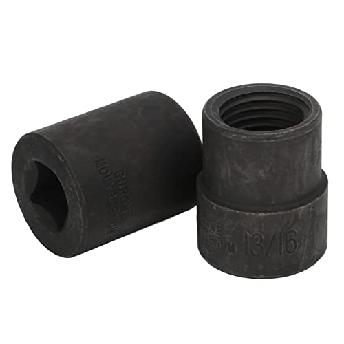 2 Piece Emergency Wheel Lug Nut Removal Set 19 26mm 2 Inch Drive Lug Nut Extractor Tool Kit with Reverse Thread Design for Hand and Tools Fit for Car Truck SUV Wheel Lock Removal