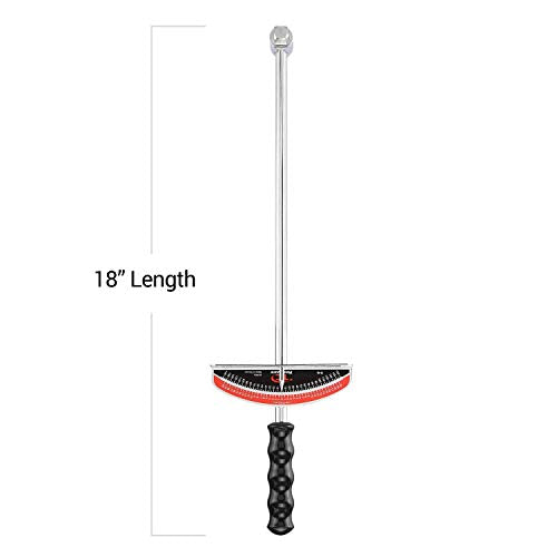 Tooluxe 03703L Dual Drive Beam Style Torque Wrench | 3/8” & ½” Drives | 17” Length | 0-150 Ft-Lbs | SAE | Premium Steel Alloy - size: (Pack of 1)