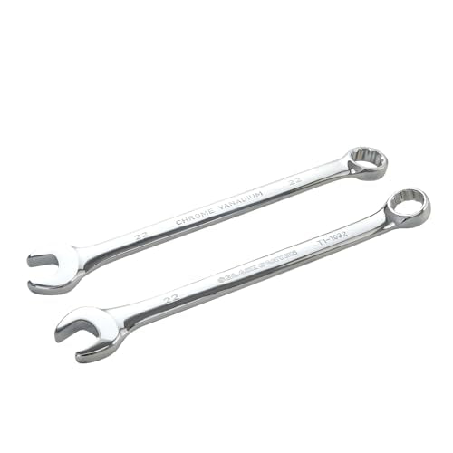 BLACK CANYON Metric 22mm Combination Wrench, 12-Point Box End & Hex Opening Design, Polished Steel - size: 22 mm