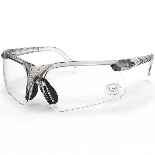 xaegistac Shooting Glasses with Case-Safety Glasses Anti Fog | Z87.1 Certificated Impact Resistance Safety Glasses for Hunting Shooting Sports - color: Clear Lens Grey Frame
