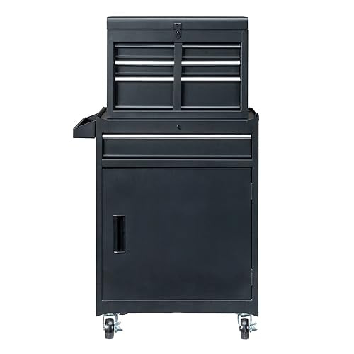 Rolling Tool Chest, Tool Box Organizer with Storage Cabinet, Portable Tool Cabinet, Rolling Tool Cart Utility Cart on Wheels, Industrial Mechanic Service Cart with Drawers for Garage, Repair Shop