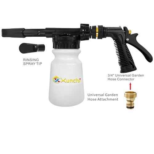 Foam Gun Car Wash Gun, Foam Blaster Equips 3/4" Universal Garden and Quick Connector (Connects to Any Garden Hose) for Watering Plants, Lawn, Patio, Car Wash, Cleaning