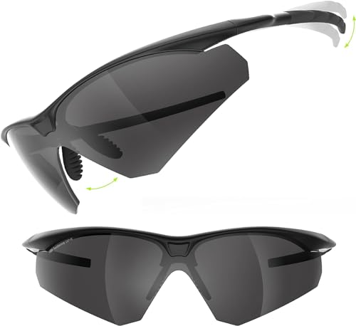 HTS HUNTERSKY S53 Anti Fog Tactical Shooting Range Safety Glasses ANSI Z87.1 Ballistic Eye Protection Hunting Airsoft Riding - color: S51 Black / Smoke