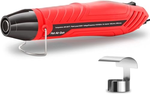 LDK Heat Gun for Crafting, Mini Dual Temp Hot Air Gun Tool | with Reflector Nozzle for Epoxy Resin, Shrink Wrapping, Vinyl Wrap, Embossing, Electronics, Candle Making, Phone Repair & DIY - color: Red