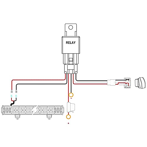 Nilight Copper LED Light Bar Wiring Harness Kit - 1 Lead 12AWG Heavy Duty 12V On Off Switch Power Relay Blade Fuse for Off Road LED Work Light,2 Years Warranty - color: 12AWG-1 Lead