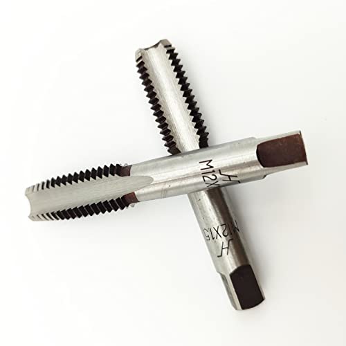 AtticZone M12 x 1.5 Metric Hand Thread Tap, Right Hand, Alloy Tool Steel, 1 Taper Tap, 1 Plug Tap for Metal Working DIY Industrial - size: M12x1.5