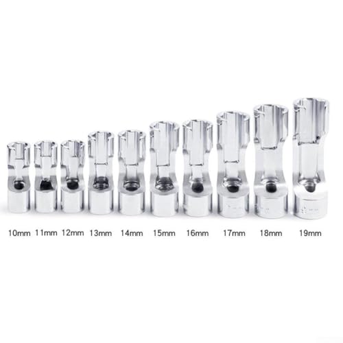 Diesel Injector Line Socket Set, Line Removal Tool 3/8 Drive, Chrome Vanadium Steel Open End Wrench for Auto Oxygen Sensor, 10-19mm(17mm) - color: 17mm