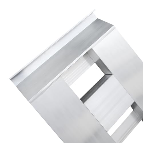 Heavy Duty Aluminum Loading Ramps - Set of 2, 5 Feet Long x 12 Inches Wide, 6000lbs Capacity for Trucks/Motorcycles, Hybrid Hook & Anti-Slip Crossbars