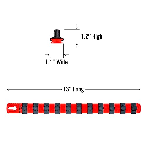 Ernst Manufacturing - 13 Socket Org Red 1/2 Dr Twist Lock Clips (8416) - color: Red, size: 1/2-Inch Twist Clips, style: 13-Inch