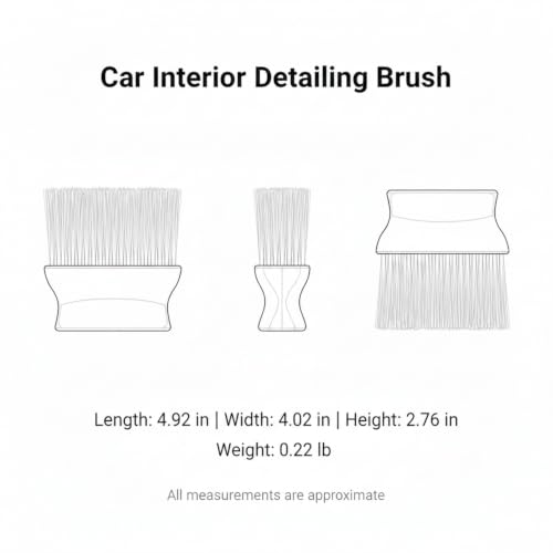 Car Interior Detailing Brush Set - Soft Bristle Cleaning Tool for Air Vents, Dashboard & Console (3 Pack) - size: 4.92 x 4.02 x 2.76 in