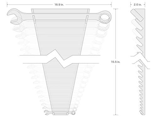TEKTON Combination Wrench Set, 19-Piece | WCB91102 - size: 19-pc. (1/4 - 1-1/4 in.), style: Rack