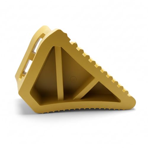 LADWA Heavy Duty Wheel Chocks 2-Pack - Solid Rubber Non-Slip Durable Yellow Wheel Chock for Car, Travel Trailers, RV, Truck, and ATV - All Weather Use(Yellow, 2 PC) - color: Yellow