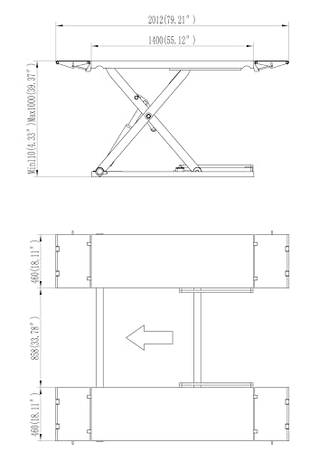 QISHIDA 7000 LBS Portable Car Lift Mid Rise Scissor Lift 110V Electric Power Mid-Rise Car Lift Max. Lifting Height 39.37" Hydraulic Vehicle Lift,Adjustable Quick Jack, JS3000C-110V,5-Year Warranty - size: 110V