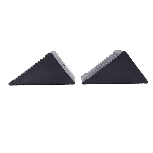 Sorandy Rubber Wheel Chocks, 2Pcs 5x3x2-1/2in Mini Wheel Stoppers for ATVs, Riding Lawnmowers and Gas Powered Scooters, Non Slip, Heavy Duty, Black