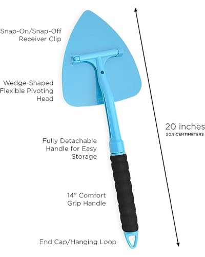 Pro Glass Windshield Cleaner Tool Kit | Extendable 20" Handle, Pivoting Head, 2 Reusable Lint Free Microfibers, Storage Bag, For Auto Windshield, Cars, Trucks, RV's