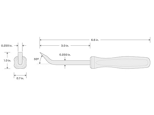 TEKTON 1/4 Inch x 6-1/2 Inch 50-Degree Mini Pry Bar | LRD84101 | Made in USA - size: 1/4 Inch 50-Degree