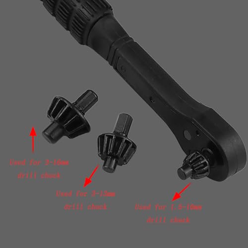 4PCS 3 in 1 Carbon Steel Ratchet Drill Chuck Wrench Replacement Tool Set Non Slip Handle Suitable for Electric Drilling Tool and Automotive/Home Maintenance