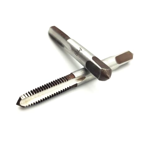 AtticZone M6 x 1.0 Metric Hand Thread Tap, Right Hand, Alloy Tool Steel, 1 Taper Tap, 1 Plug Tap for Metal Working DIY Industrial - size: M6x1.0