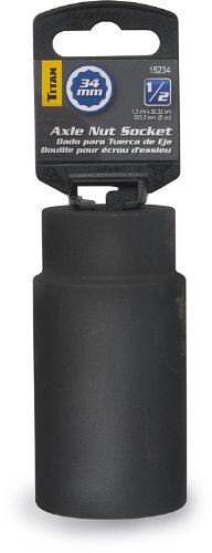Titan Tools 15234 34mm 1/2" Drive 12 Point Axle Nut Socket - size: One Size