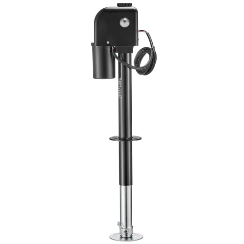 VEVOR Electric Trailer Jack, 7500 lbs Capacity, Electric Power Tongue Jack with Waterproof Protective Cover & LED Light for Travel Trailer, Camper, RV, 9.84-33.85 in Lift, 12V DC with Wiring, Black - size: 7500 lbs