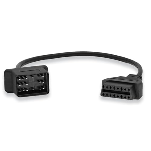 OBDII Adapter Fit for Toyota 17 Pin OBD1 to 16 Pin OBD2 Diagnostic Cable, Compatible with Toyota Vehicles 17pin Connector,Work with ELM327 OBD2 Diagnostic Scan Tool and Code Reader - style: Fit for toyota-17pin(Square)