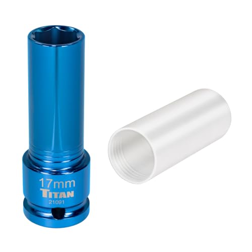 Titan 21091 1/2-Inch Drive x 17mm Non-marring Impact Deep Lug Nut Socket - size: 17mm