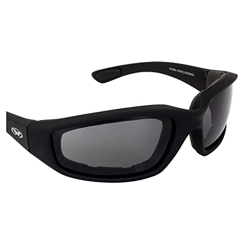 Global Vision Kickback Motorcycle Glasses - color: Black Frame/Smoke Lens