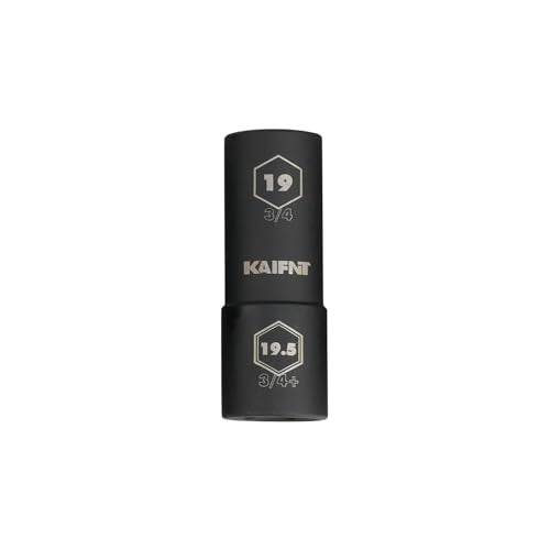 K231-025 1/2-inch Drive 19 x 19.5 mm Extra Thin Wall Impact Flip Lug Nut Socket, Half Size - size: 19.0 x 19.5 mm