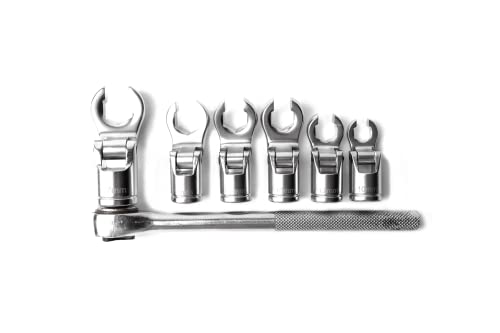 4LIFETIMELINES 3/8" Drive Crow's Feet Adjustable Flare Nut Sockets | 6 Piece Metric Set, 10mm, 12mm, 13mm, 14mm, 15mm, 17mm - size: 0.394 - 0.669 in