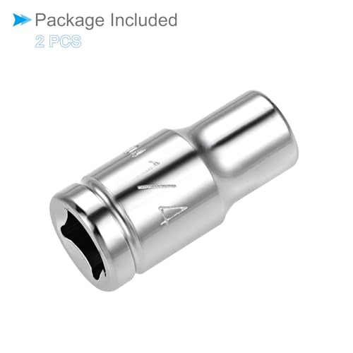 6-Point Socket, 1/4" Drive 1/4" Deep, Polished Chromed CR-V SAE Standard Shallow Impact Socket - (Applications: for Ratchet Torque Electric Wrenches Car Repair), 2-Pieces - size: 1/4"