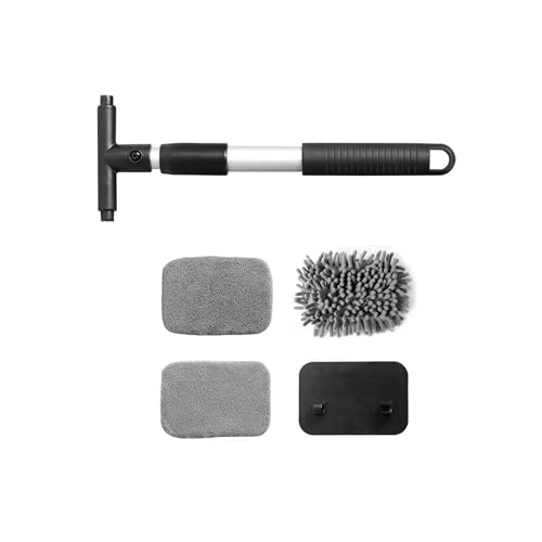 Car Windshield Cleaner, Microfiber Vehicles Window Cleaning Tool with 3PCS Reusable Cloth Pads, Automotive Washing Interior & Exterior Glass Supplies Accessories, Universal Fit (Rectangle) - size: Rectangle