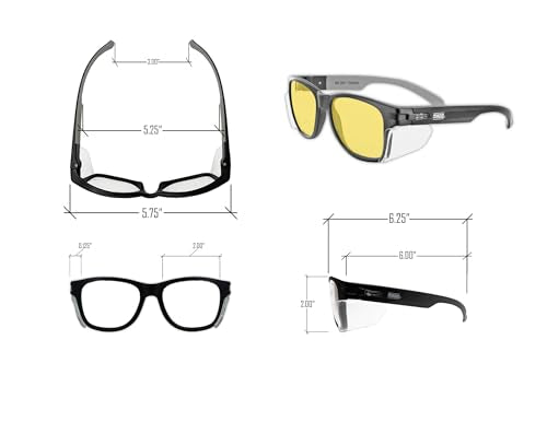 MAGID Gemstone Y50 Performance Anti-Fog Safety Glasses with Side Shields - color: Amber Lens | Black Frame, size: 48 Pairs