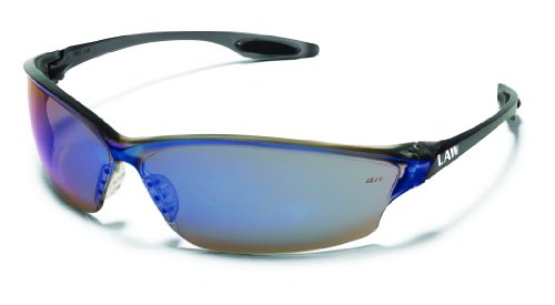 MCR Safety Law LW2 Series Crew Dielectric Safety Glasses - color: Blue Diamond Mirror Lens, size: One Size